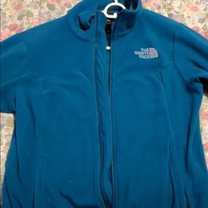 Teal North Face jacket